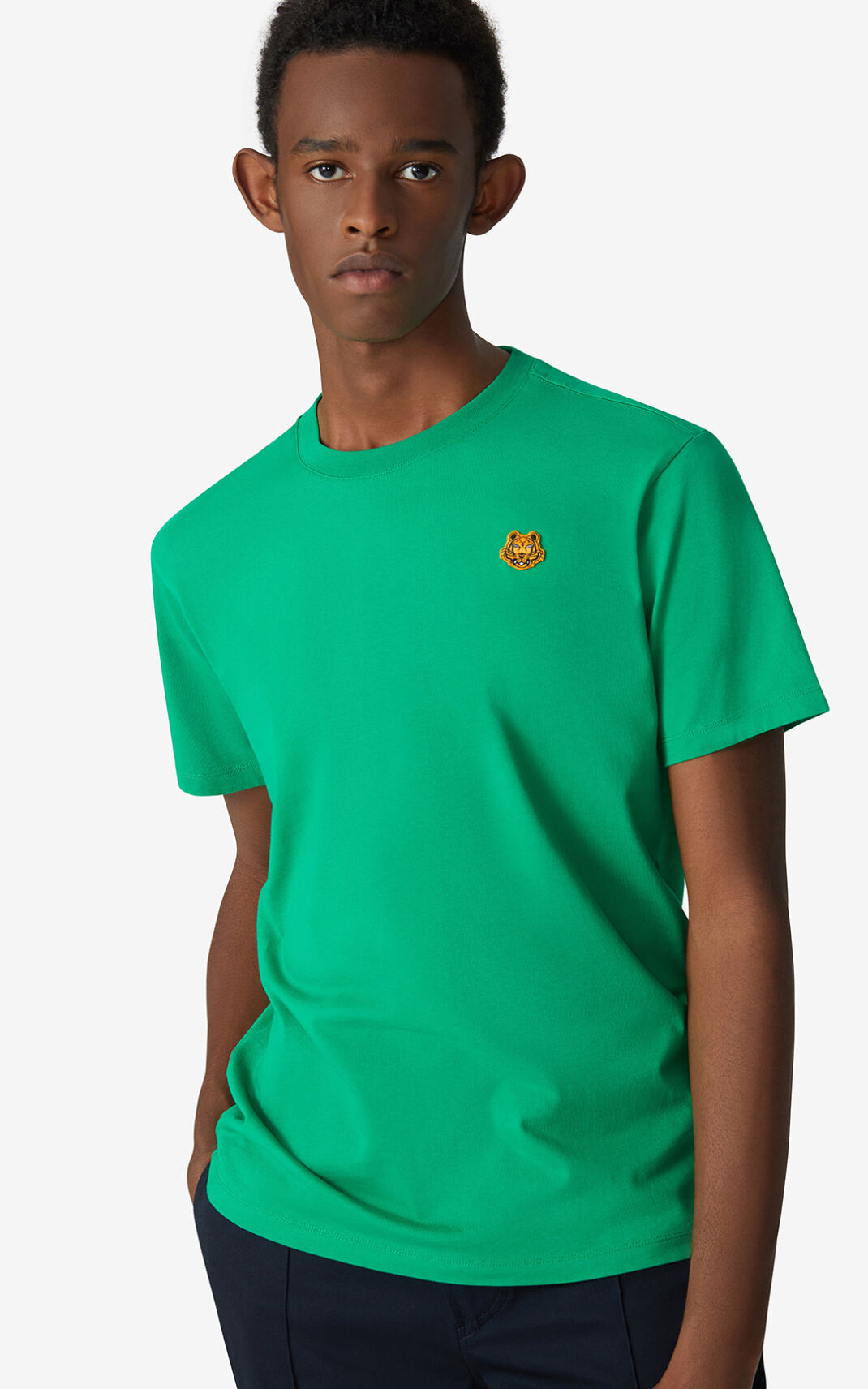 Kenzo Tiger Crest Camisetas Hombre Verde | 8719324-SW